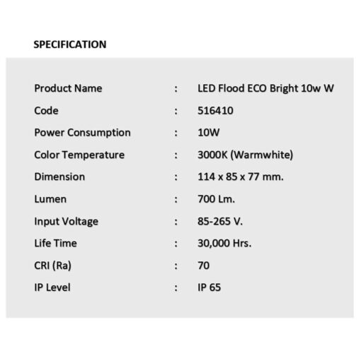 สปอร์ตไลท์ led eco bright 10w วอร์มไวท์ eve - Image 2