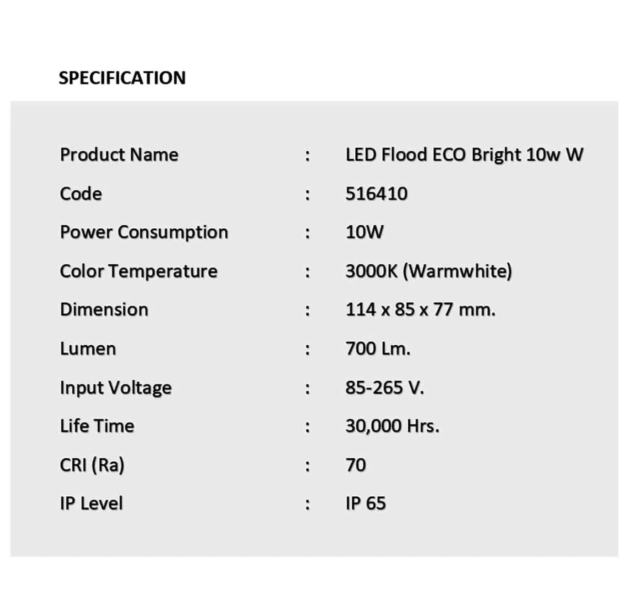 สปอร์ตไลท์ led eco bright 10w วอร์มไวท์ eve - Image 2