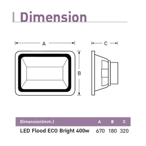 สปอร์ตไลท์ led eco bright 400w เดย์ไลท์ eve - Image 2