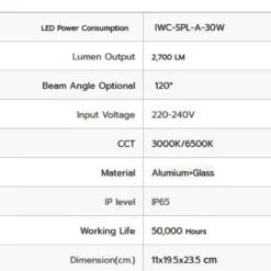 Alternative view of สปอร์ตไลท์ led 30w spl-a วอร์มไวท์ iwachi