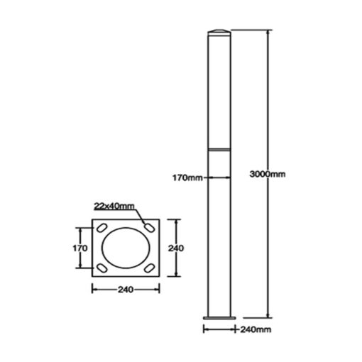 โคมไฟสนามหญ้า รุ่น SC6301 สำหรับหลอด LED ชนิด T8 - Image 2