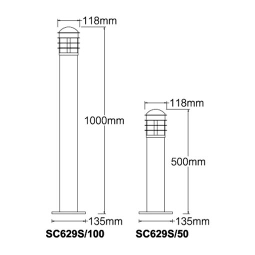 โคมไฟสนามหญ้า ทรงญี่ปุ่นขนาดเล็ก รุ่น SC629S - Image 2
