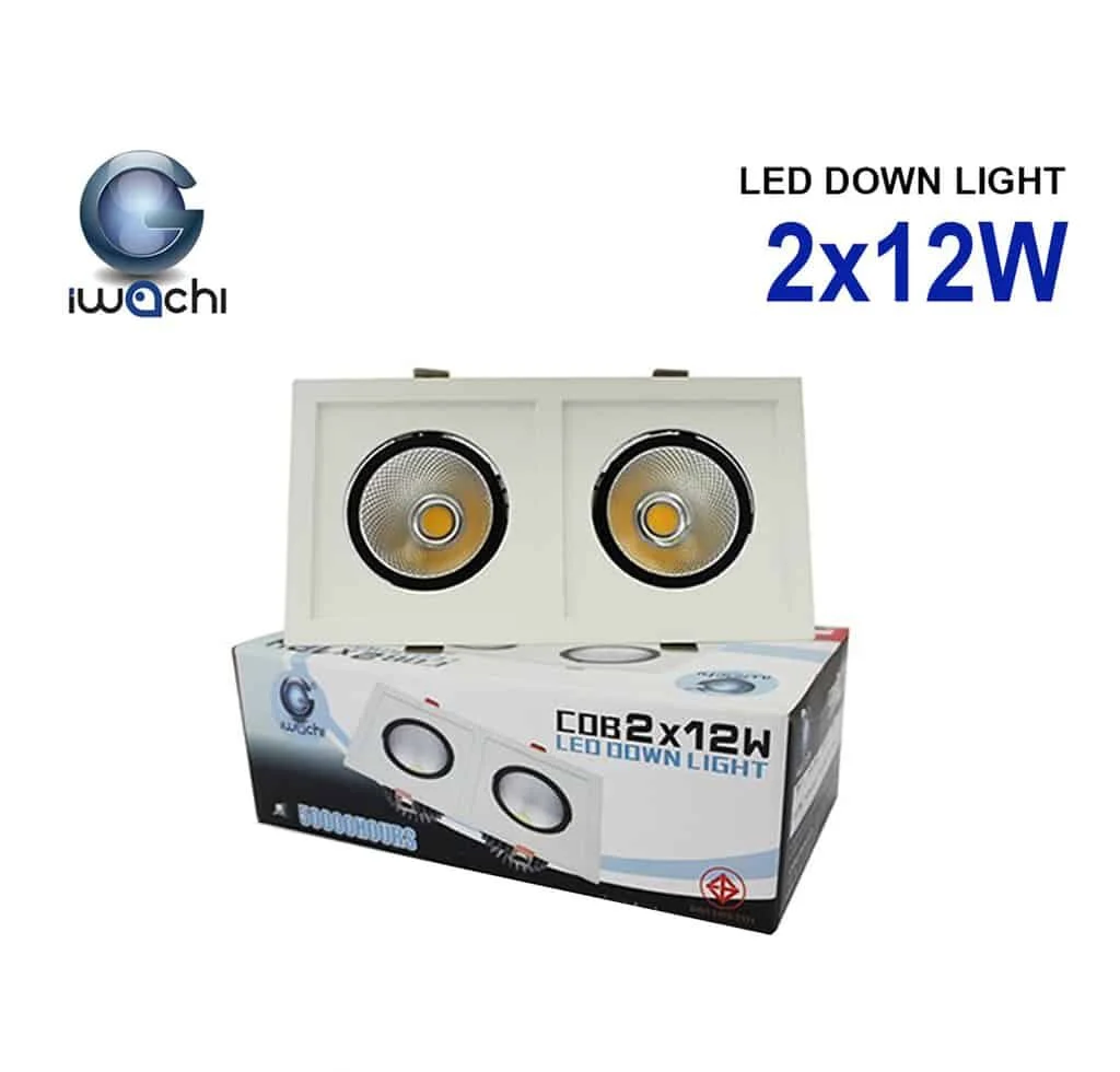 ดาวน์ไลท์ LED COB 2x12w (วอร์มไวท์) IWACHI