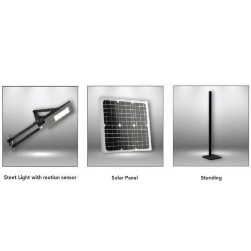โคมไฟถนนโซล่าเซลล์ 40w dual e วอร์มไวท์ eve - Image 3