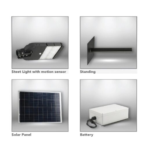 โคมไฟถนนโซล่าเซลล์ 40w dual g วอร์มไวท์ eve - Image 2