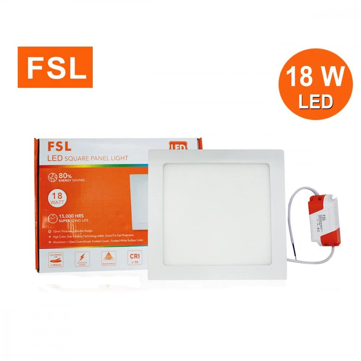 ดาวน์ไลท์ LED 18W หน้าเหลี่ยม (เดย์ไลท์) FSL
