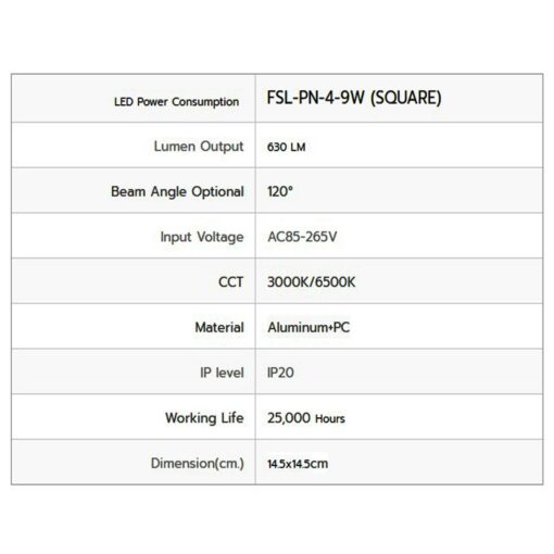 FSL 9w เหลี่ยม