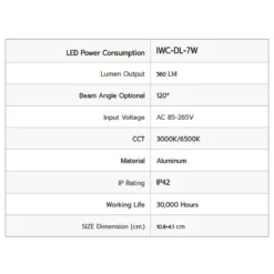 Alternative view of ดาวน์ไลท์ LED 7W (วอร์มไวท์) IWACHI