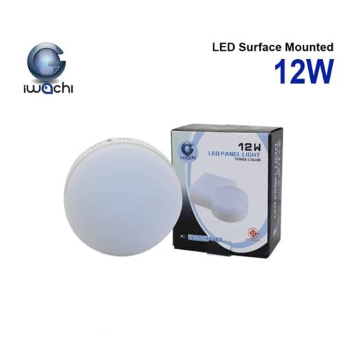 ดาวน์ไลท์ LED ติดลอยหน้ากลม 12W (วอร์มไวท์) IWACHI 