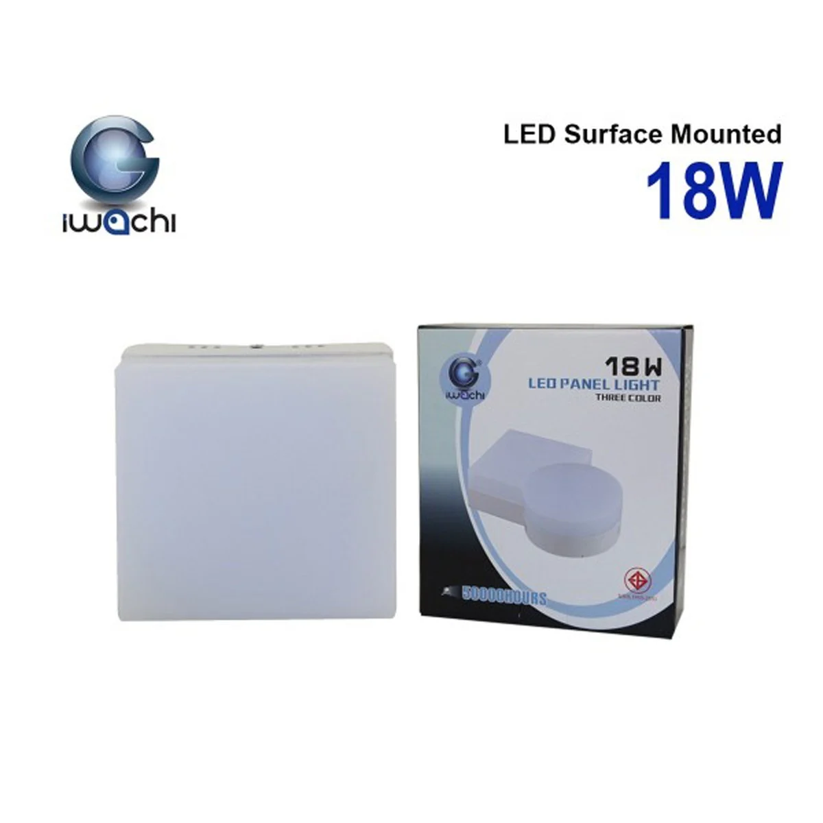ดาวน์ไลท์ LED ติดลอยหน้าเหลี่ยม 18W (เดย์ไลท์) IWACHI