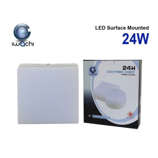 ดาวน์ไลท์ LED ติดลอยหน้าเหลี่ยม 24W (เดย์ไลท์) IWACHI
