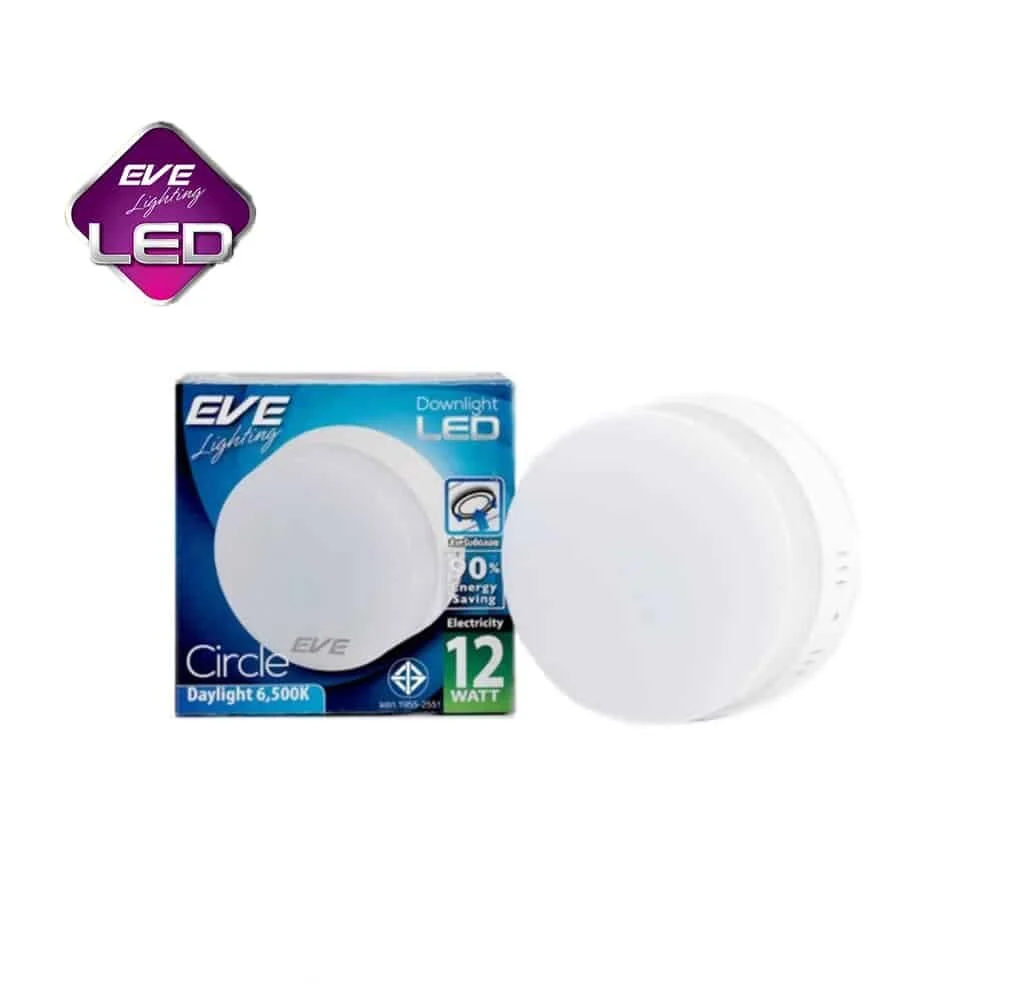 ดาวน์ไลท์ LED ติดลอย หน้ากลม 12w (เดย์ไลท์) EVE