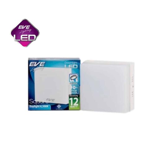 ดาวน์ไลท์ LED ติดลอย หน้าเหลี่ยม 12w (เดย์ไลท์) EVE