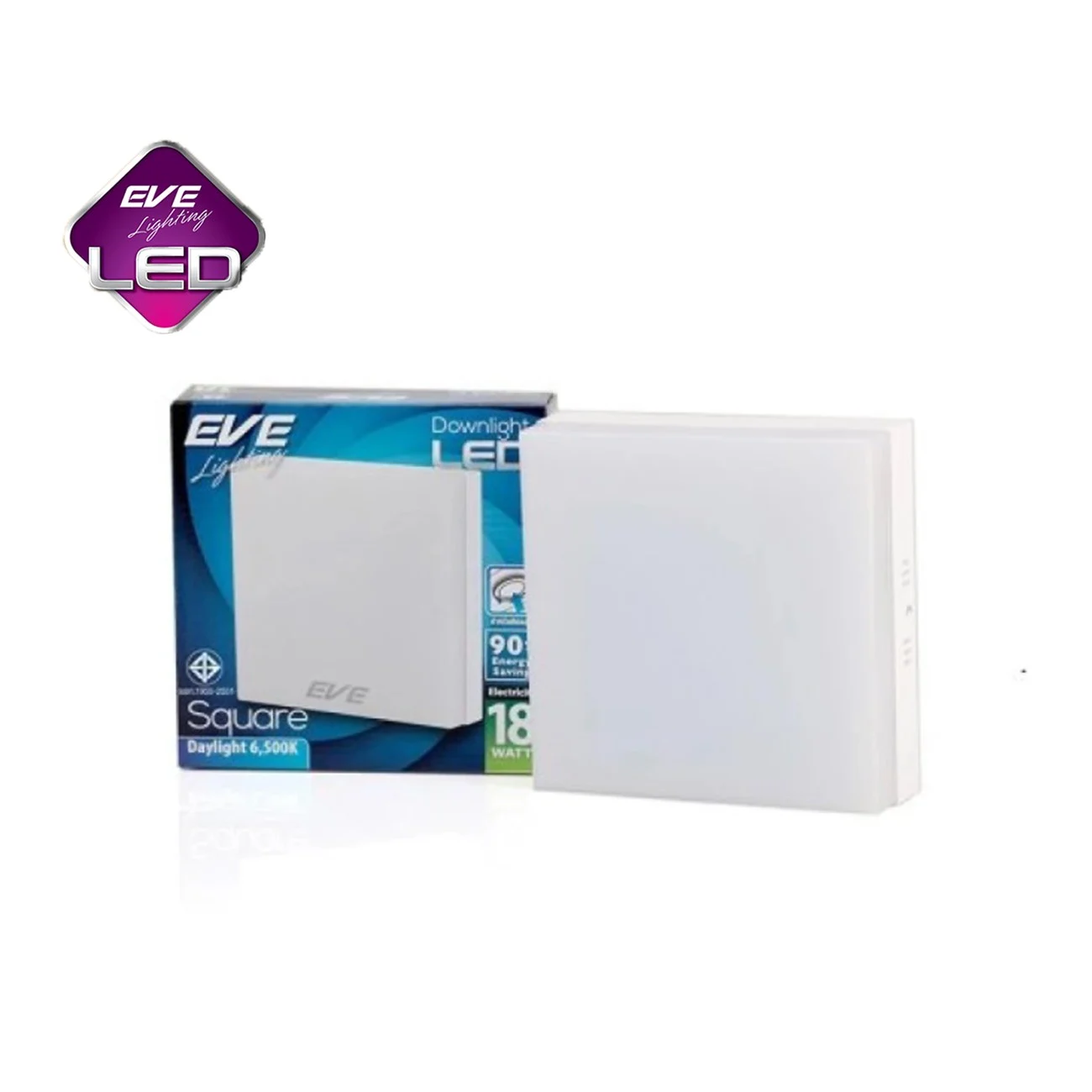 ดาวน์ไลท์ LED ติดลอย หน้าเหลี่ยม 18w (เดย์ไลท์) EVE