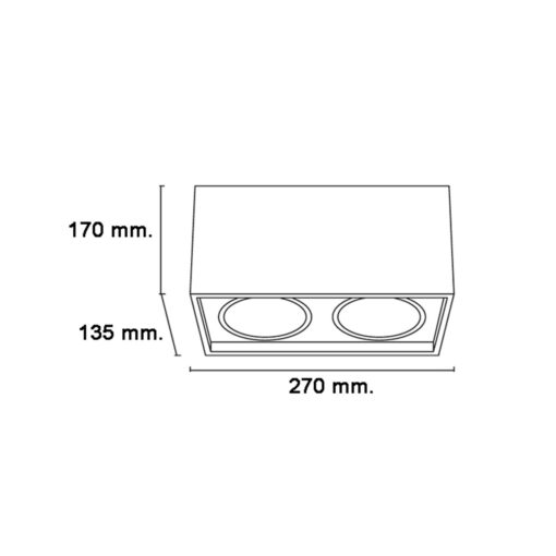  ดาวน์ไลท์ติดลอย กล่องเหลี่ยม ไฟคู่ - Image 2
