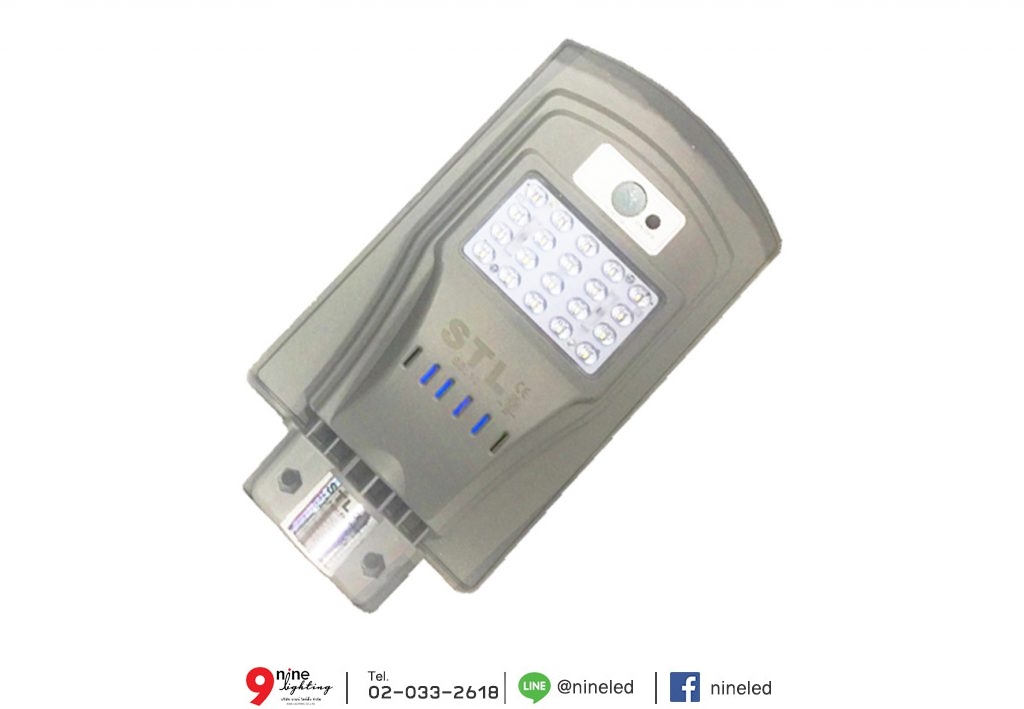 โคมไฟถนนโซล่าเซลล์ 10W SSL10 (วอร์มไวท์)
