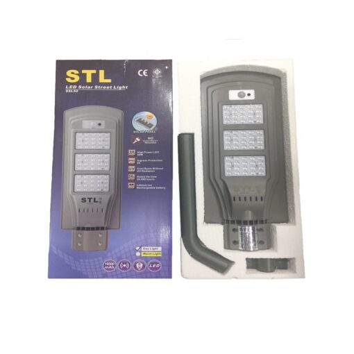 โคมไฟถนนโซล่าเซลล์ 50W SSL50 (วอร์มไวท์)