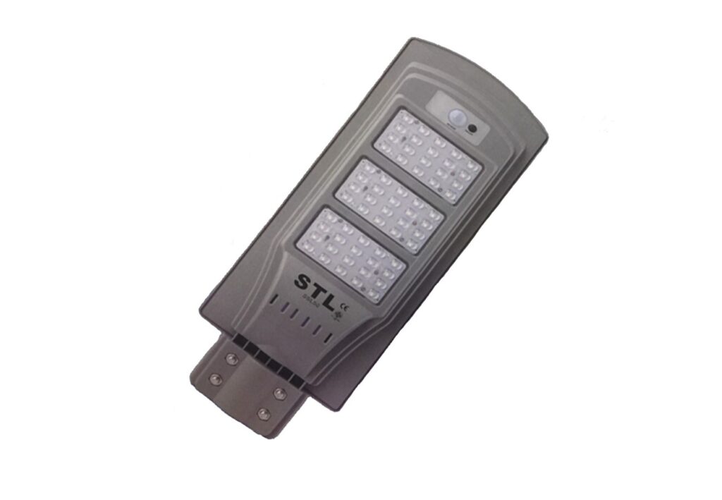 โคมไฟถนนโซล่าเซลล์ 50W SSL50 (วอร์มไวท์)