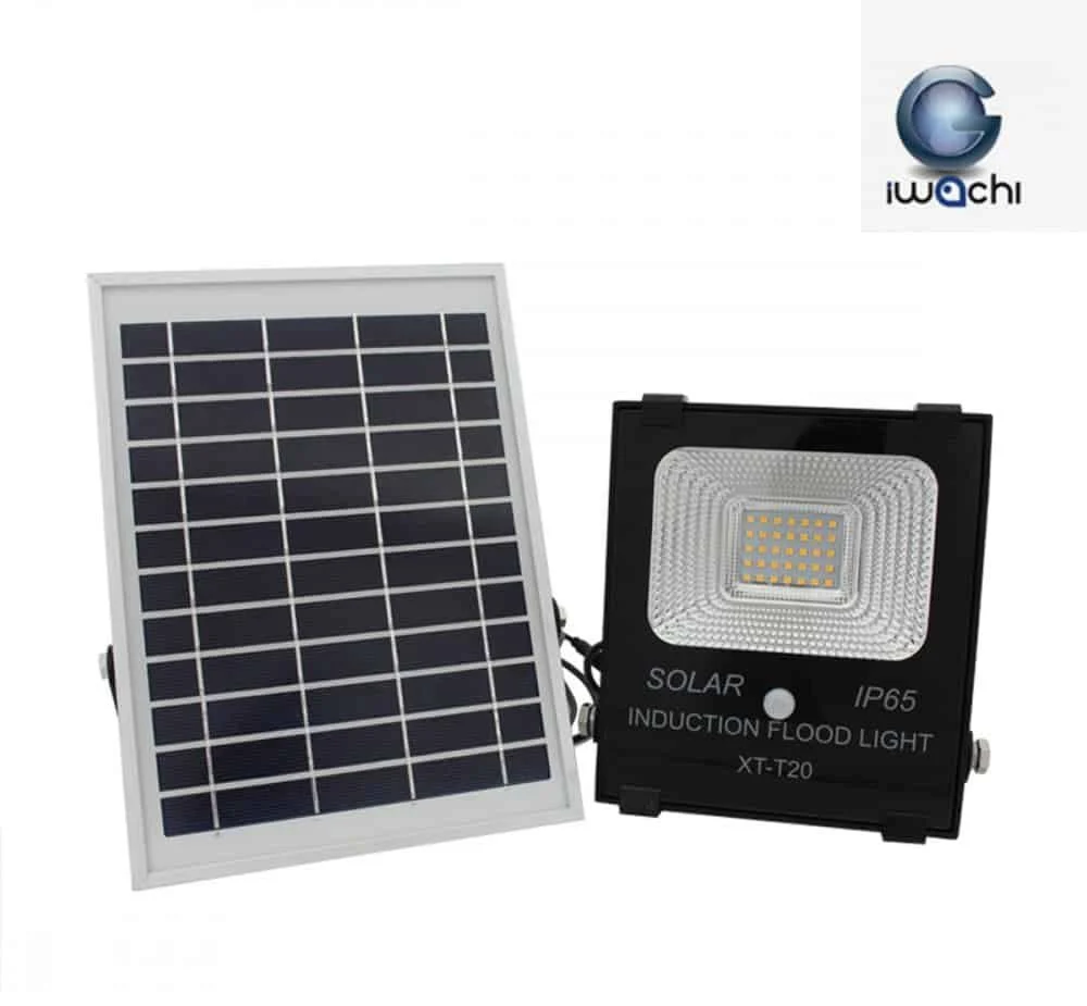 สปอร์ตไลท์ LED โซล่าเซลล์ 20w ยี่ห้อ Iwachi (แสงขาว)