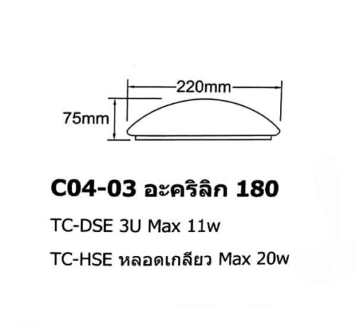 โคมไฟเพดาน 8นิ้ว อะคริลิค เพ้นท์ลาย C04-03 - Image 2
