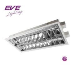 โคมตะแกรงฝังฝ้า แบบพ่นสีฝุ่น 2x18w หนา0.4 (30x60cm.) ยี่ห้อ EVE