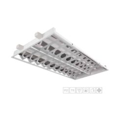 โคมตะแกรงฝังฝ้า อลูมิเนียม 1xT8 18w (20x60cm.)