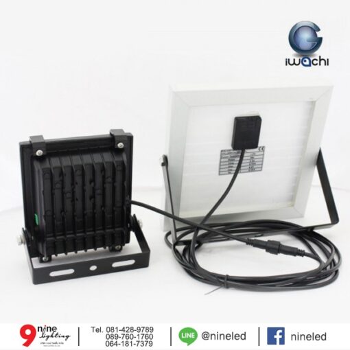 สปอร์ตไลท์ LED โซล่าเซลล์ 10w ยี่ห้อ Iwachi (แสงขาว) - Image 2