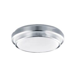 โคมไฟเพดาน LED 18W ขอบสีเงิน 2 ชั้น (วอร์มไวท์)