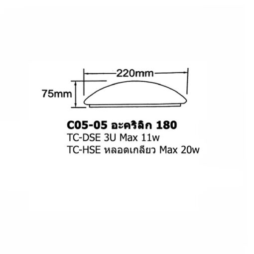 โคมไฟเพดาน 8นิ้ว อะคริลิค เพ้นท์ลาย C05-05 - Image 2