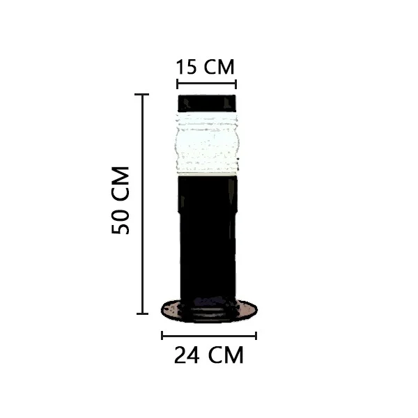 โคมไฟสนามหญ้า โป๊ะแก้วหัวน็อตใส รุ่นPU-216-C (B) - Image 2