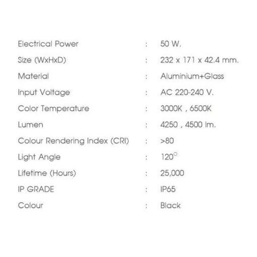 สปอร์ตไลท์ LED slim 50w GATA