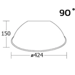 ฝาชีโคมไฮเบย์ 90 องศา BEC