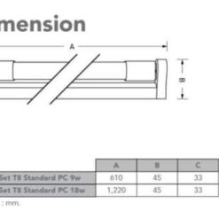 ชุดราง LED T8 ฟลูเซ็ต 9w,18w