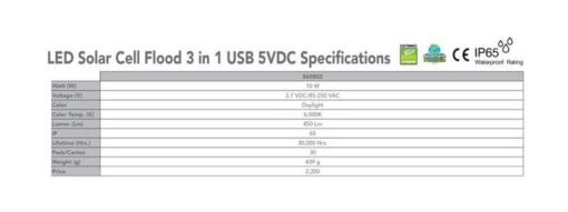 สปอร์ตไลท์ LEDโซล่าเซลล์ 10w EVE