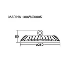 Alternative view of โคมไฮเบย์ LED MARINA 100W BEC