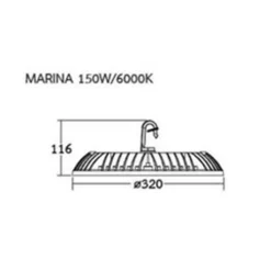Alternative view of โคมไฮเบย์LED MARINA 150W BEC