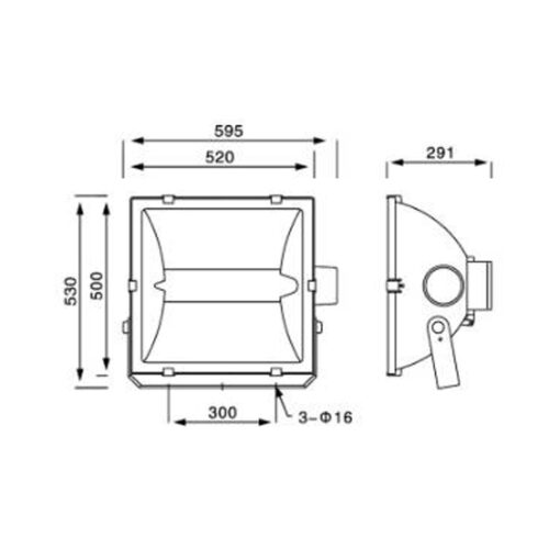 สปอร์ตไลท์ CR1000 1000w GATA - Image 2