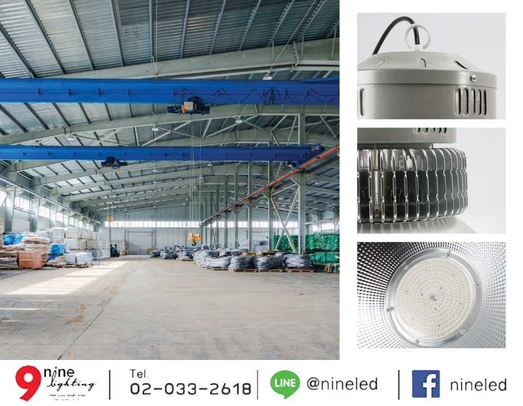 ภาพติดตั้งโคมไฮเบย์ 100W EVE ECO