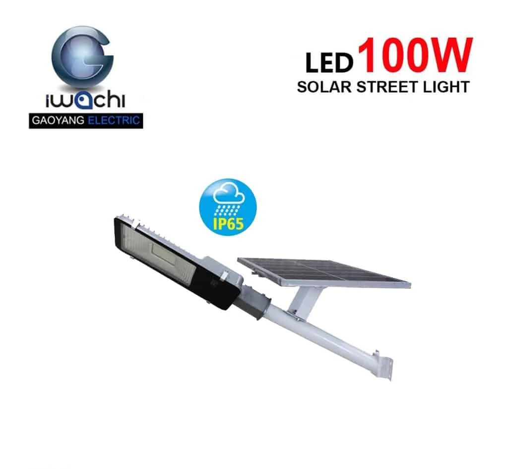 โคมไฟถนนโซล่าเซลล์ LED 100W IWACHI SMD (พร้อมรีโมทคอนโทรล)