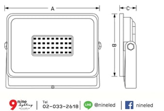 Dimension สปอร์ตไลท์ LED EVE DOB Deluxe