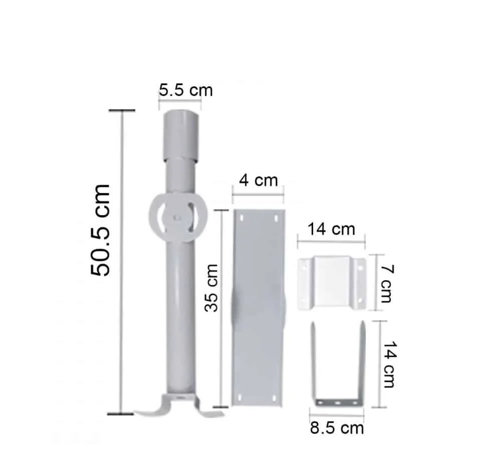 Dimensions อุปกรณ์ โคมไฟถนนโซล่าเซลล์ Iwachi SMD