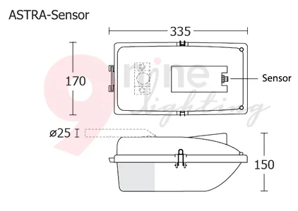 โคมไฟถนนหลังเต่า ขั้วE27 BEC ASTRA Sensor - Image 2
