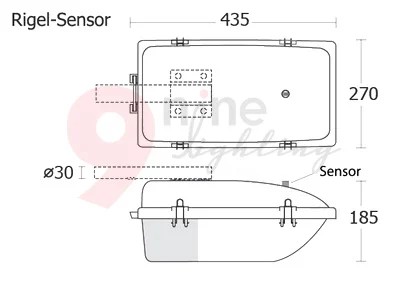 โคมไฟถนนหลังเต่า ขั้วE27 BEC RIGEL Sensor - Image 2