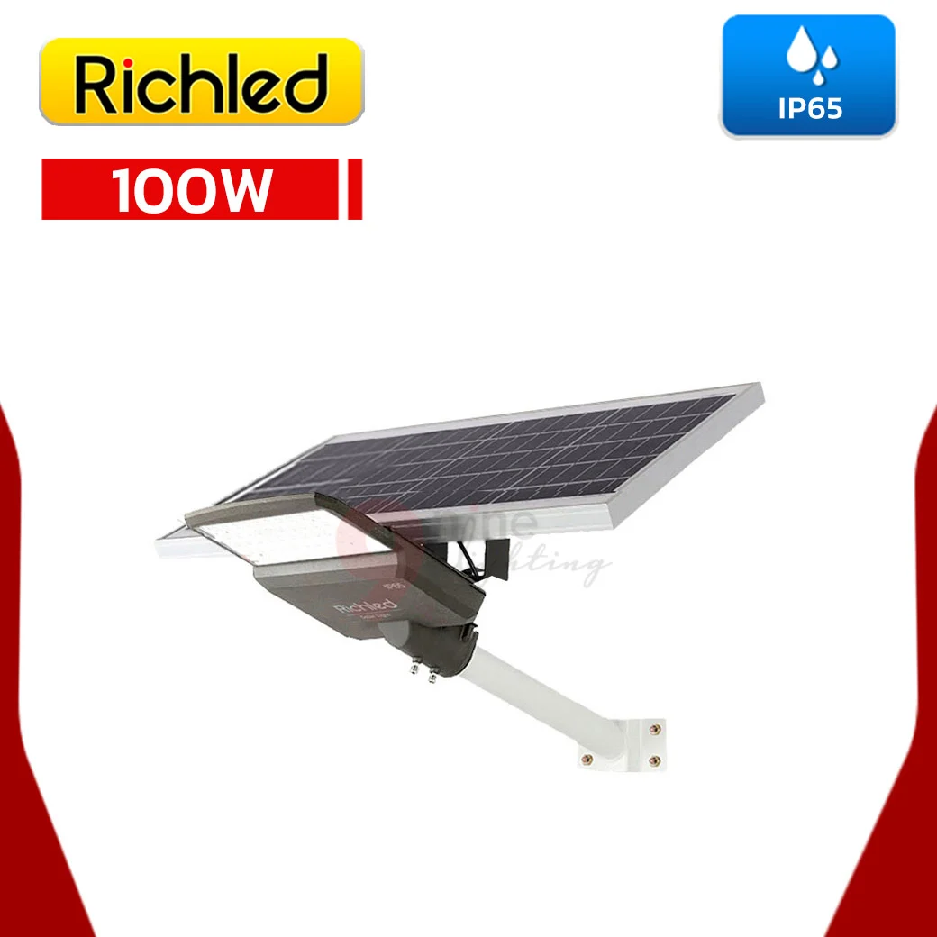 โคมไฟถนนโซล่าเซลล์ LED 100W RICHLED รุ่น PRO