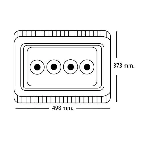 ขนาดของโคมไฟสปอร์ตไลท์ LED 200W BIOBULB B-SFL200D title=