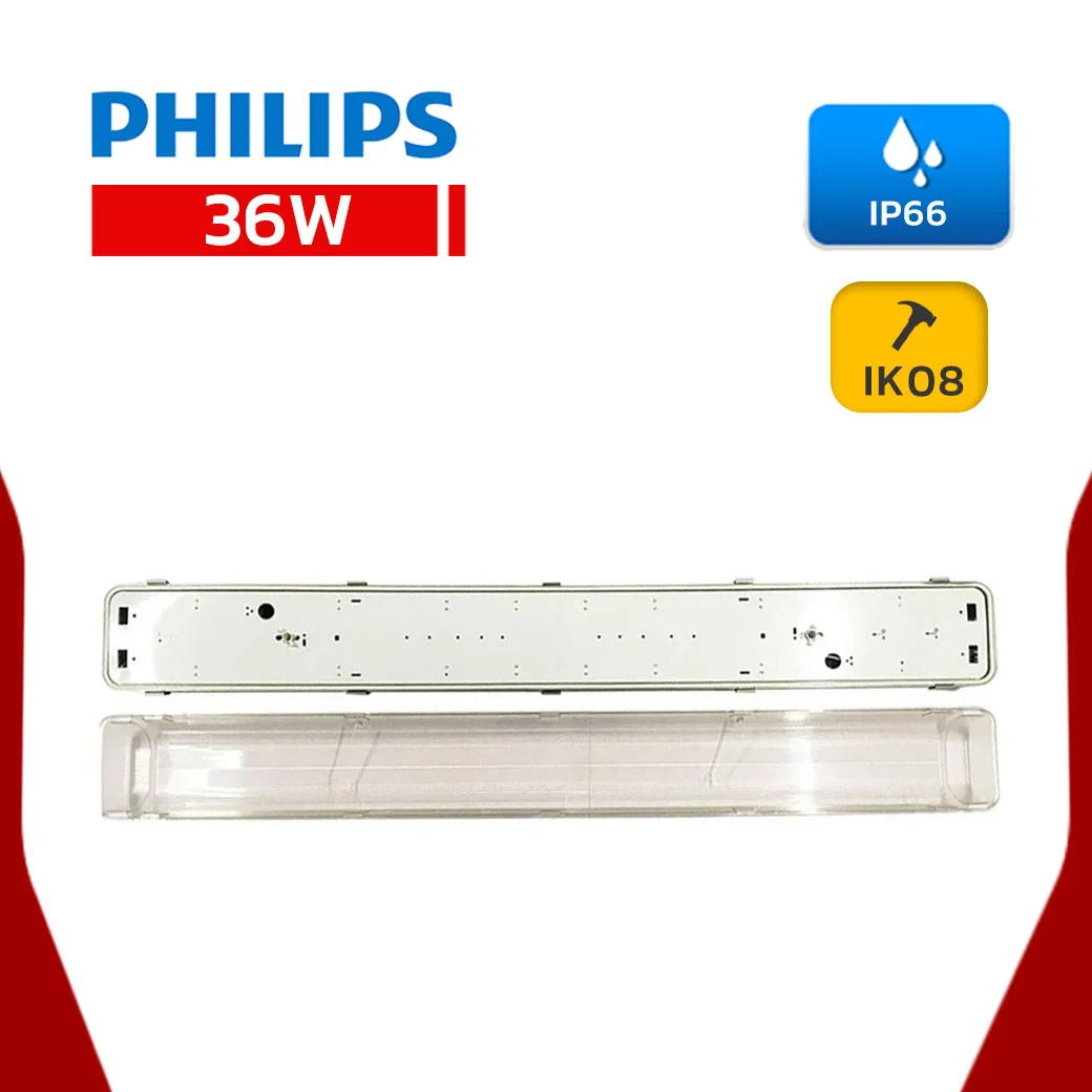โคมกันน้ำกันฝุ่น 36W TCW097 2x36W Philips - Image 3