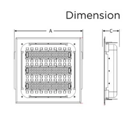 โคมปั๊มน้ำมัน CANOPY LED 120W ILLU BOX LITON