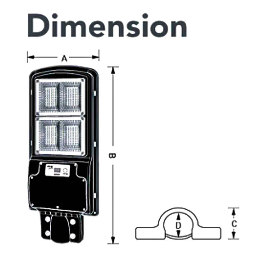 โคมไฟถนนโซล่าเซลล์ LED 30W EVE รุ่น SSL-04 Motion Senser