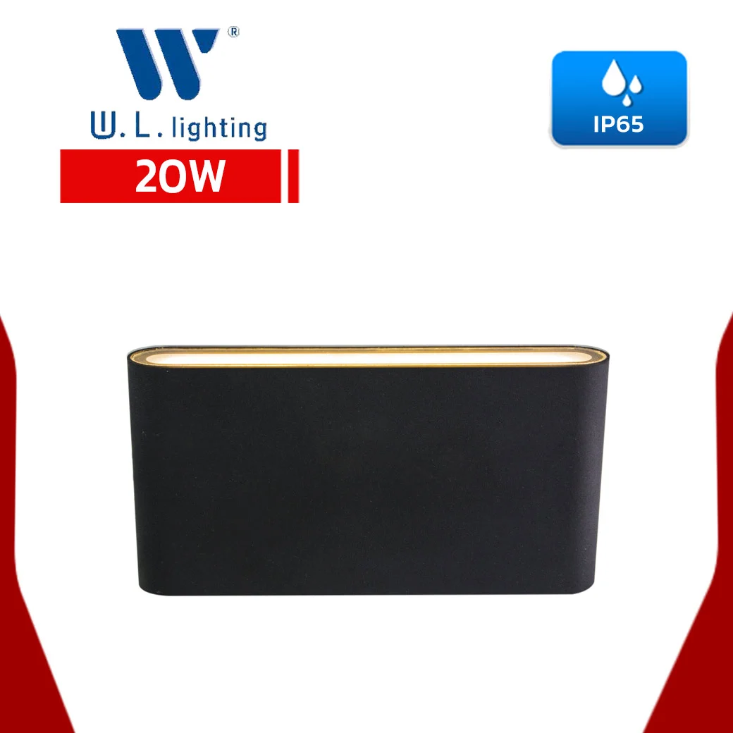 โคมไฟติดผนังภายนอก LED 20W W.L.LIGHTING WL-B34-20W-BK