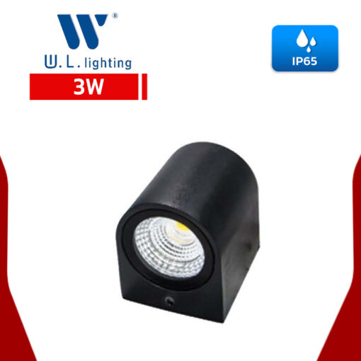 โคมไฟติดผนังภายนอก W.L.LIGHTING WL-B11-2-6W-BK LED 3W